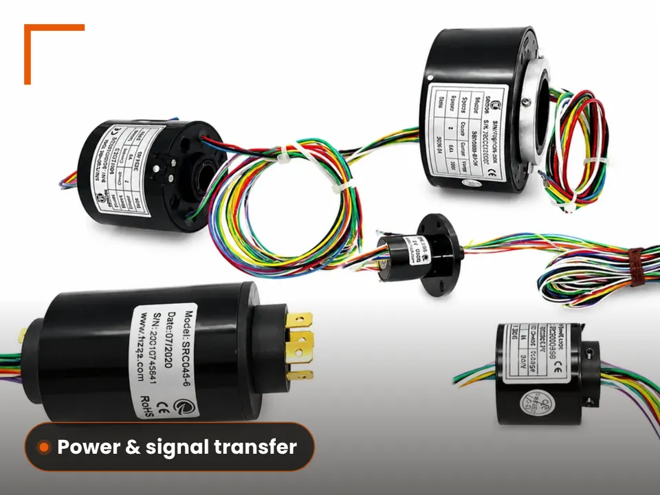 Slip rings for power and signal transfer