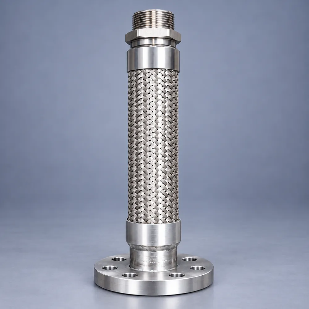 Braided flexible hose for rotary joints
